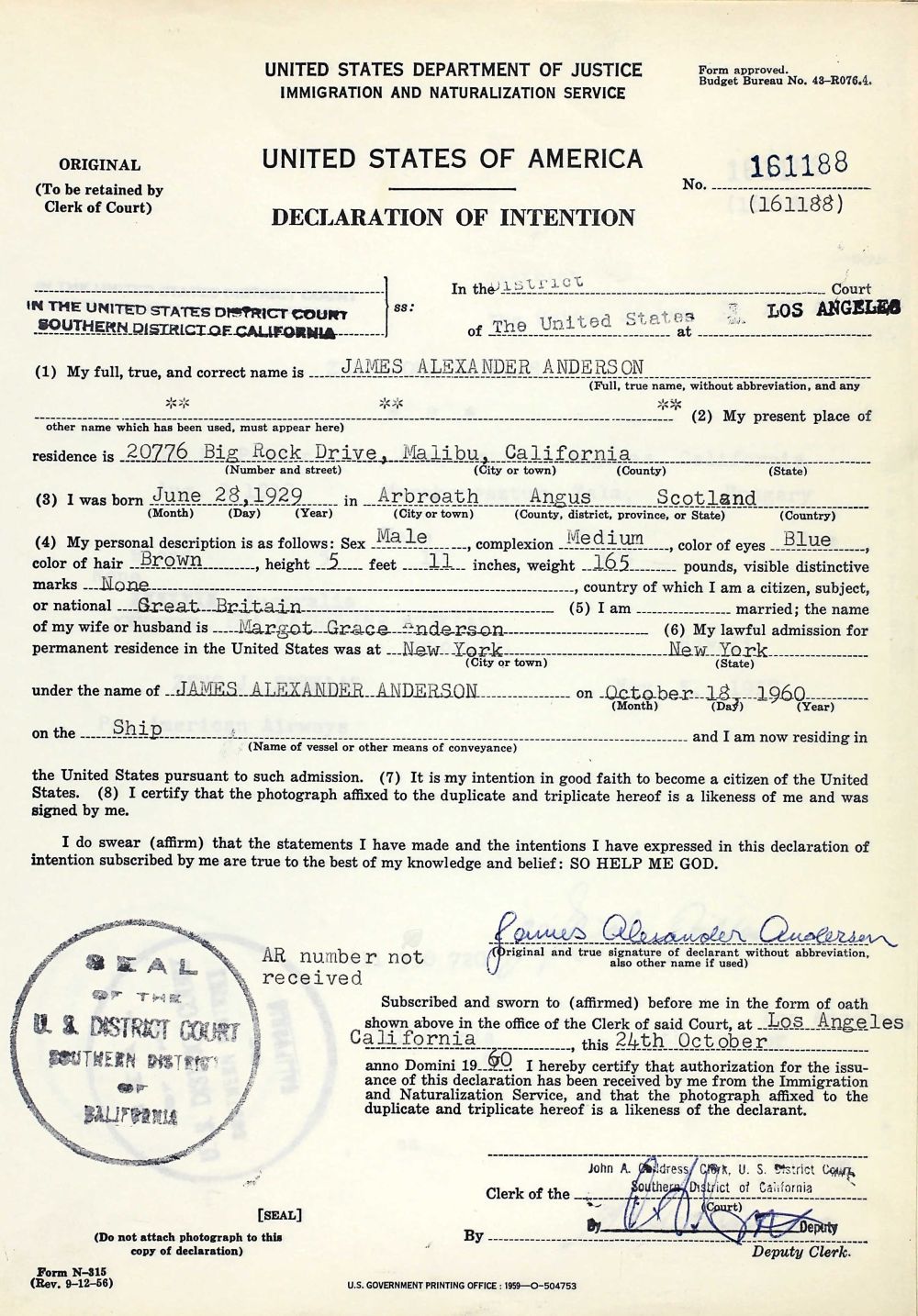 James Alexander Anderson 1929 - 2006